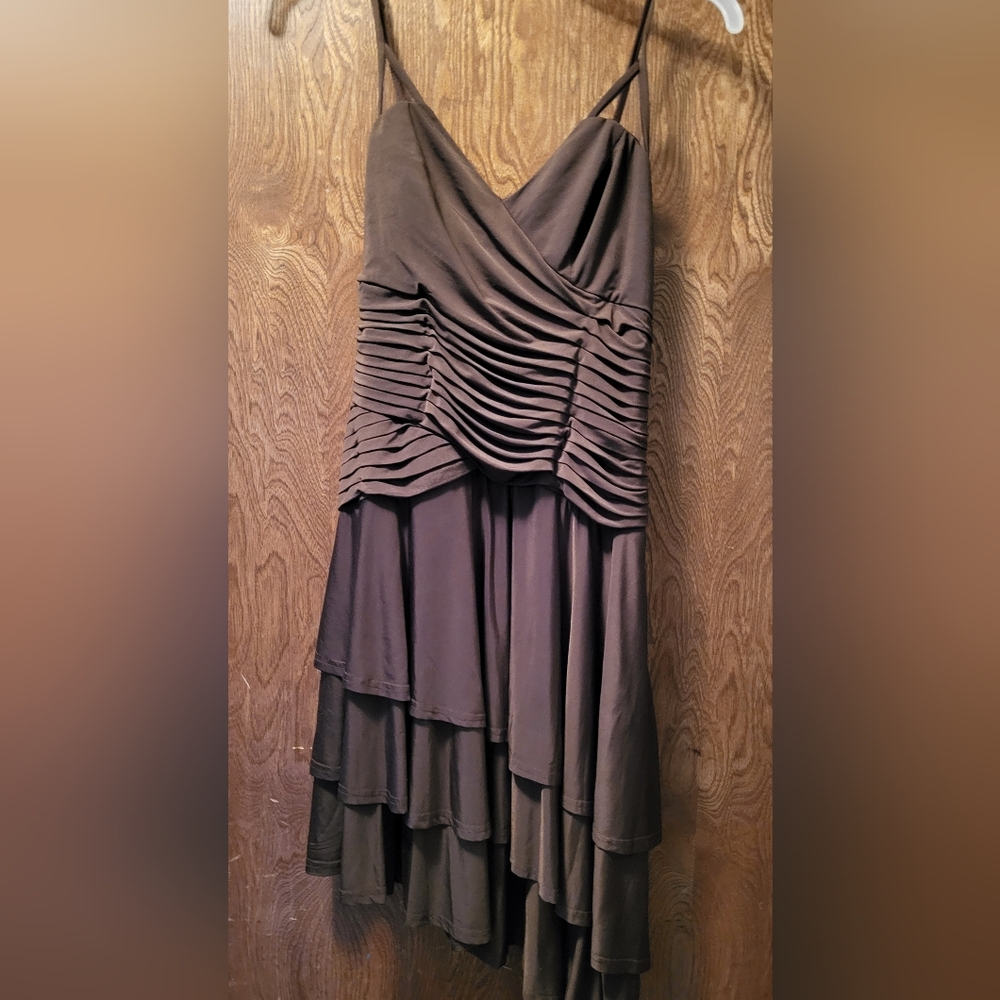 Sue Wong Chocolate Brown High Low Dress Juniors Size 6